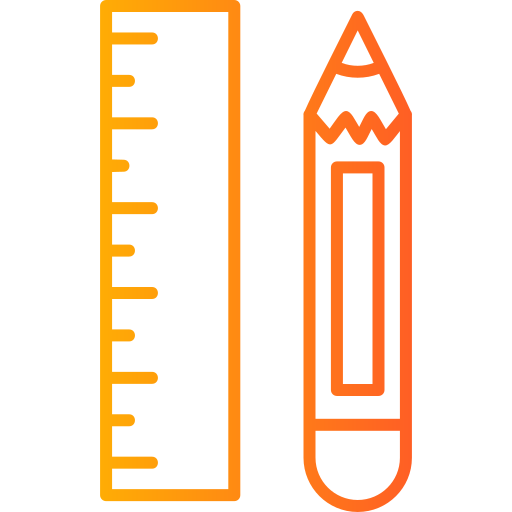 Pencil and ruler Generic Gradient icon