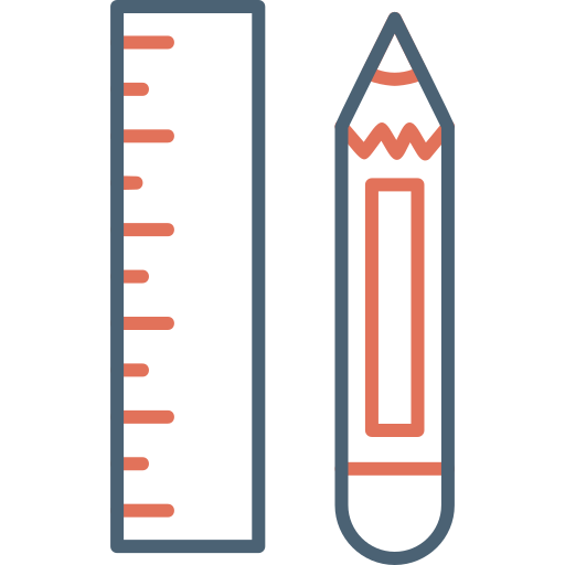 ołówek i linijka Generic Outline Color ikona