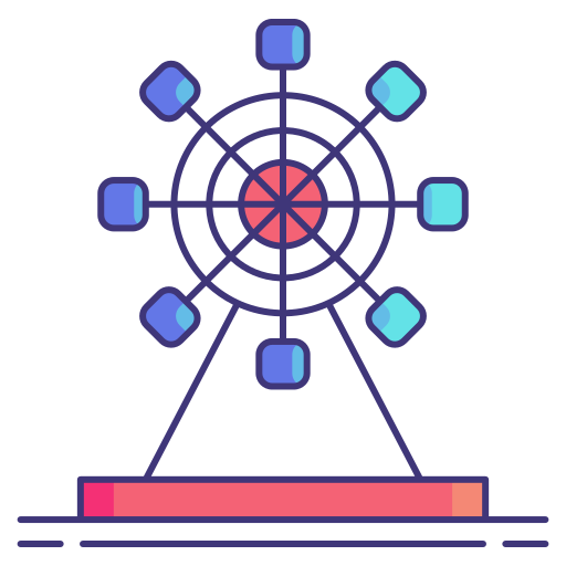 Ferris wheel Flaticons Lineal Color icon