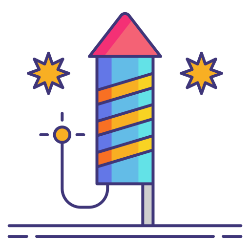 Fireworks Flaticons Lineal Color icon