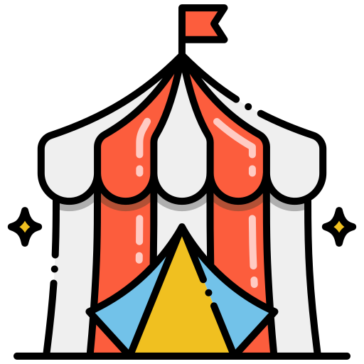 tenda da circo Flaticons Lineal Color icona