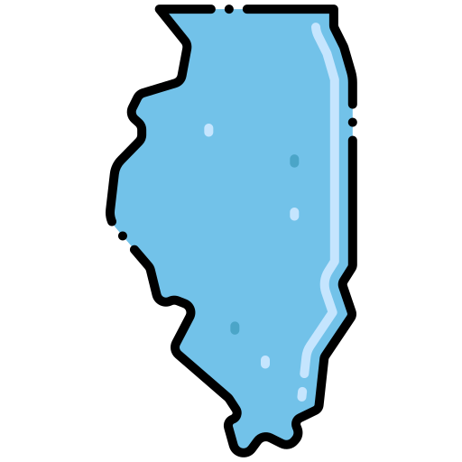 mappa degli stati uniti Flaticons Lineal Color icona