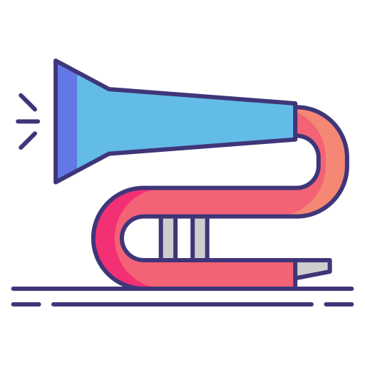 트럼펫 Flaticons Lineal Color icon
