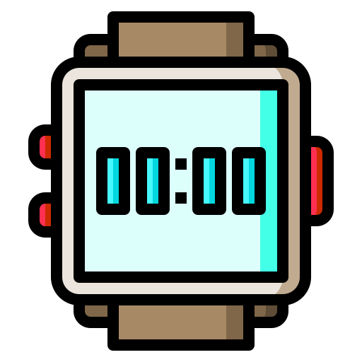 reloj digital Catkuro Lineal Color icono