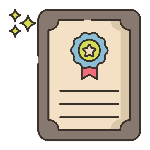 certificaat Flaticons Lineal Color icoon