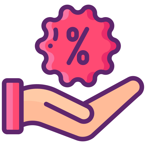 Interest rate Flaticons Lineal Color icon
