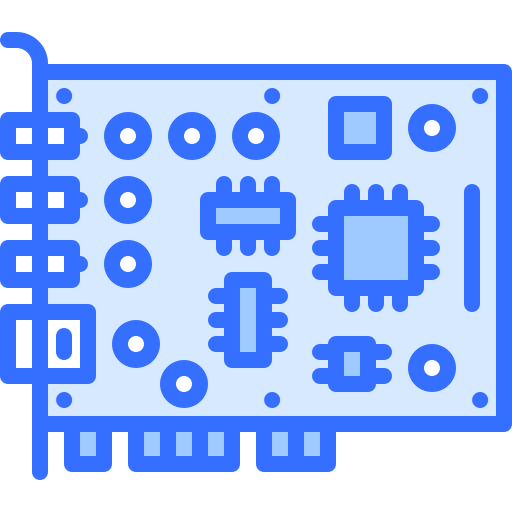 Sound card Coloring Blue icon