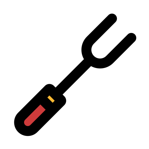 Barbecue fork Generic Outline Color icon