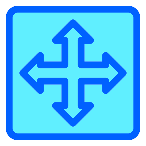 vier pijlen Generic Blue icoon