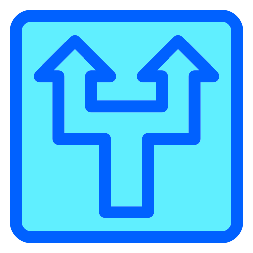 twee manieren Generic Blue icoon