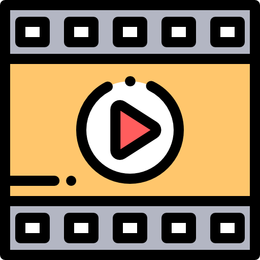 Film Detailed Rounded Lineal color icon