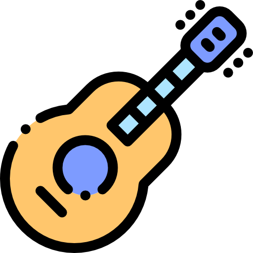 Guitar Detailed Rounded Lineal color icon