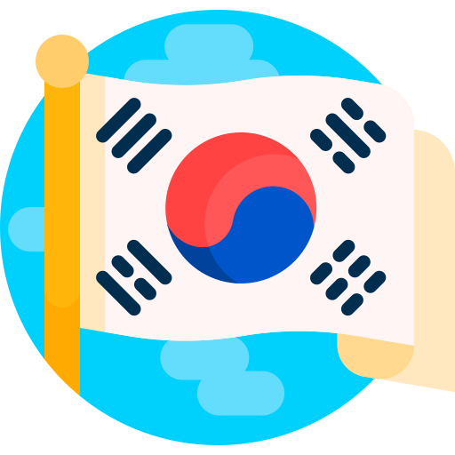 Южная Корея Detailed Flat Circular Flat иконка
