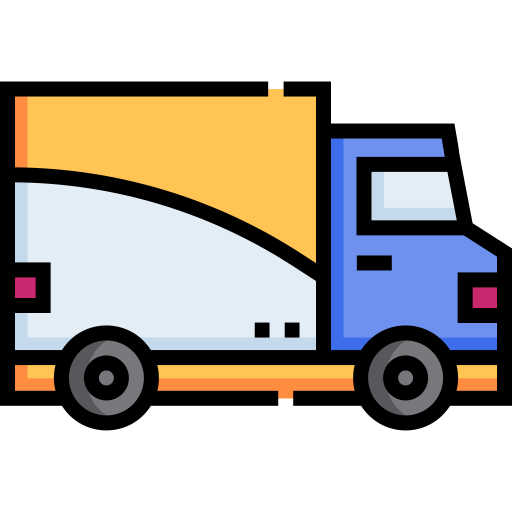 ciężarówka dostawcza Detailed Straight Lineal color ikona