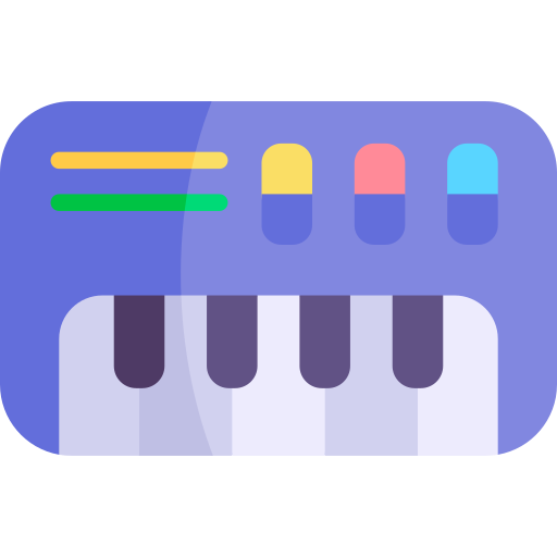 piano Kawaii Flat icono