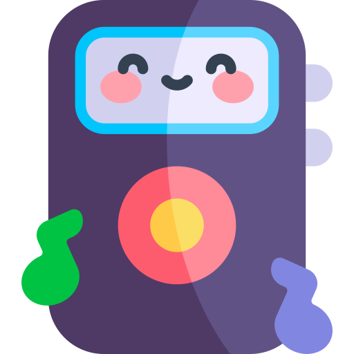 Music player Kawaii Flat icon