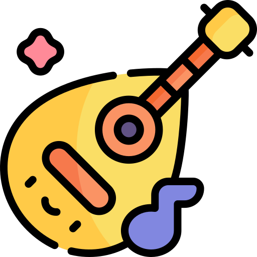 mandolina Kawaii Lineal color icono