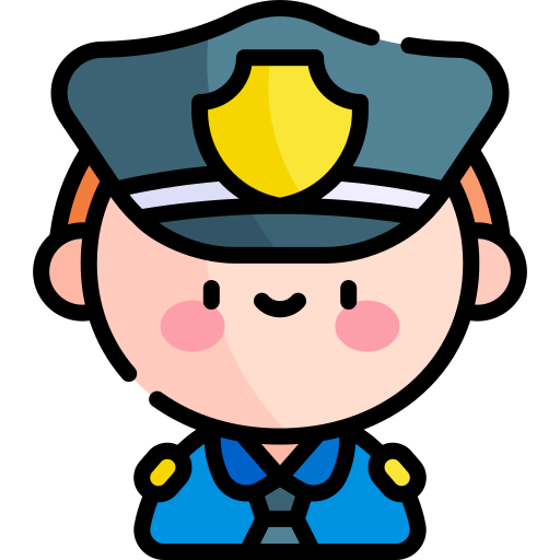 policía Kawaii Lineal color icono