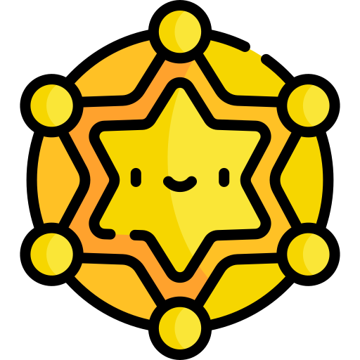 insignia del sheriff Kawaii Lineal color icono