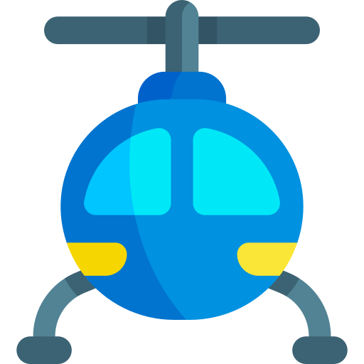 hélicoptère Kawaii Flat Icône