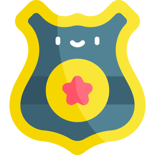 distintivo della polizia Kawaii Flat icona