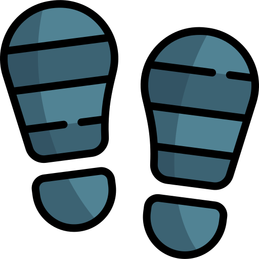voetafdruk Kawaii Lineal color icoon
