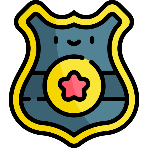 distintivo de polícia Kawaii Lineal color Ícone