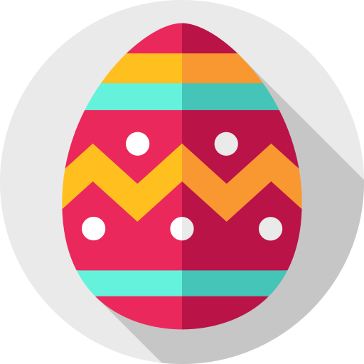 el huevo de pascua Flat Circular Flat icono