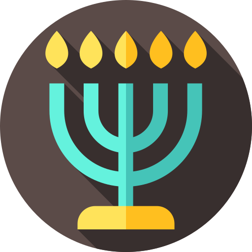 menorah Flat Circular Flat icona