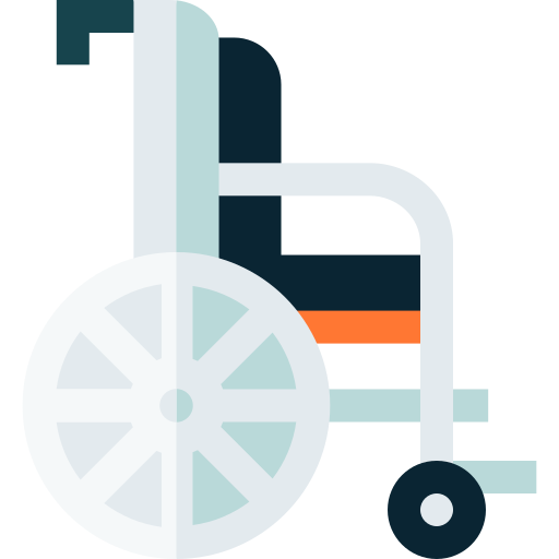 Wheelchair Basic Straight Flat icon