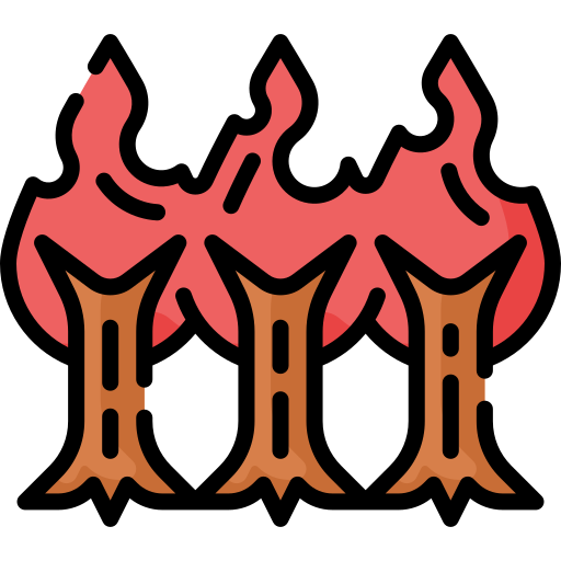 incendio forestal Special Lineal color icono