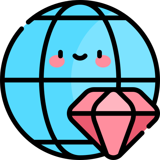 diamante Kawaii Lineal color icono