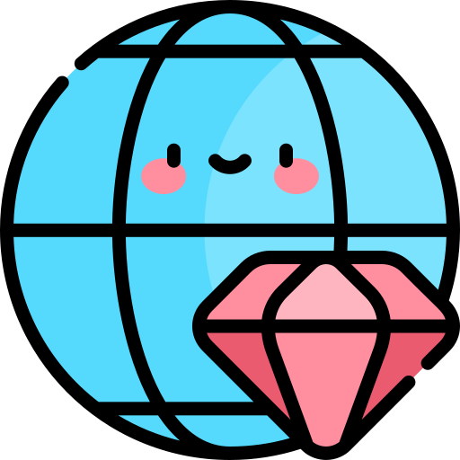 ダイヤモンド Kawaii Lineal color icon