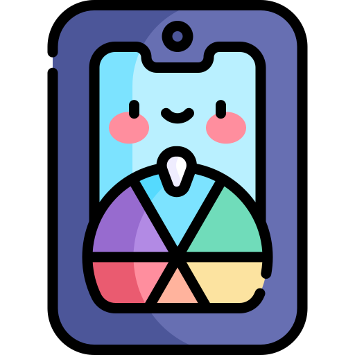 포춘 휠 Kawaii Lineal color icon