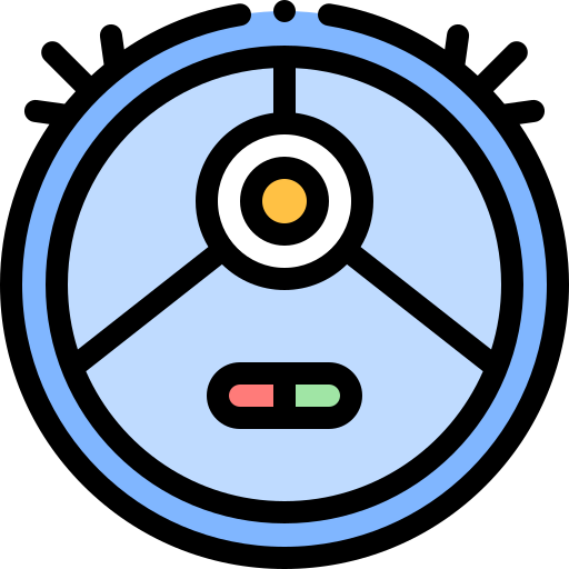 로봇 청소기 Detailed Rounded Lineal color icon