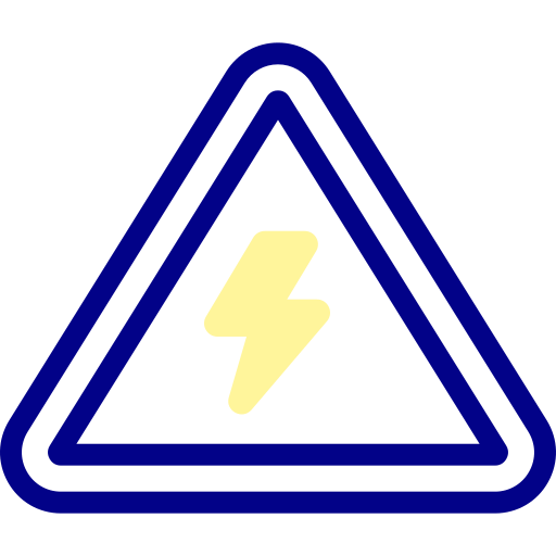 전기 위험 신호 Detailed Mixed Lineal color icon