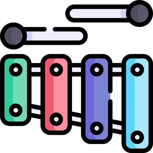 Ксилофон Kawaii Lineal color иконка