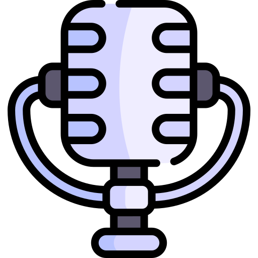 microfone Kawaii Lineal color Ícone