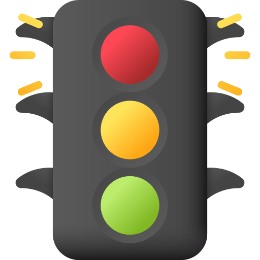 Traffic light 3D Color icon