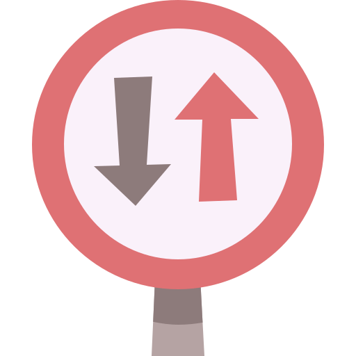 Priority over oncoming Cartoon Flat icon