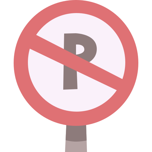 parcheggio vietato Cartoon Flat icona