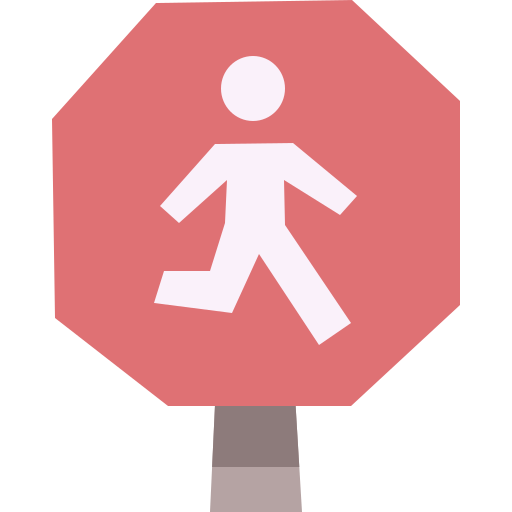 No pedestrian Cartoon Flat icon