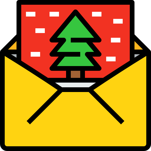 Christmas card kank Lineal Color icon