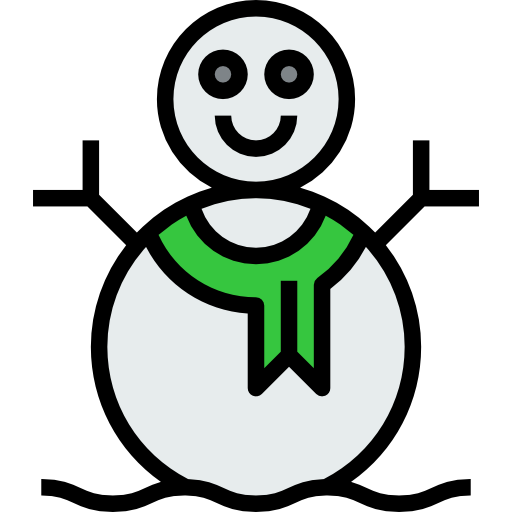 Snowman kank Lineal Color icon