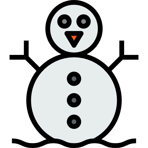 sneeuwman kank Lineal Color icoon