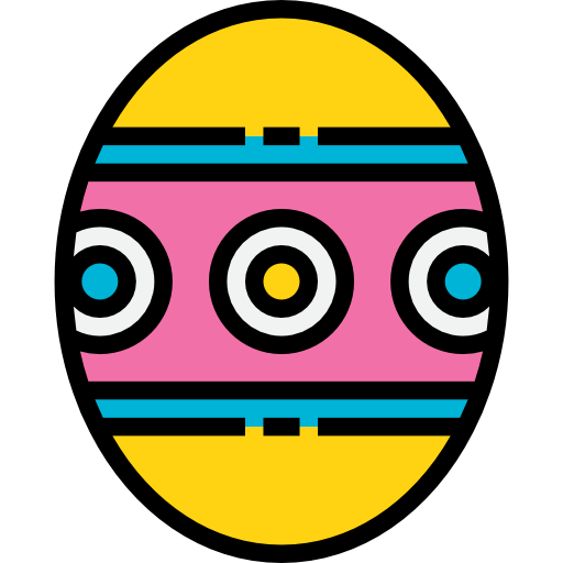 uovo di pasqua kank Lineal Color icona