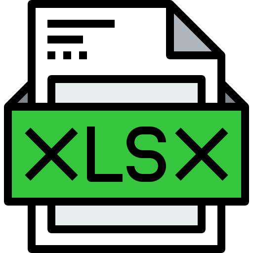 xlsx kank Lineal Color Ícone