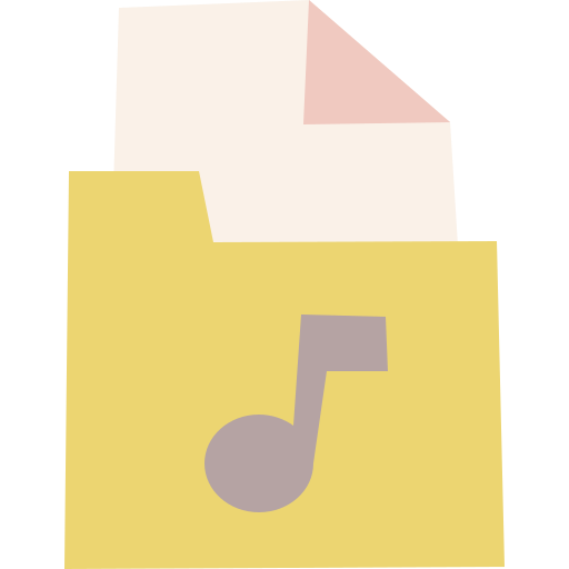 cartella musica Cartoon Flat icona