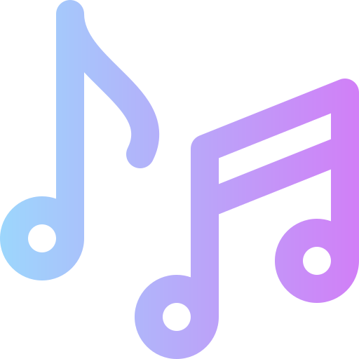 nota musical Super Basic Rounded Gradient icono