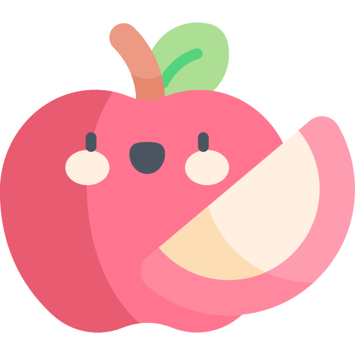 pomme Kawaii Flat Icône